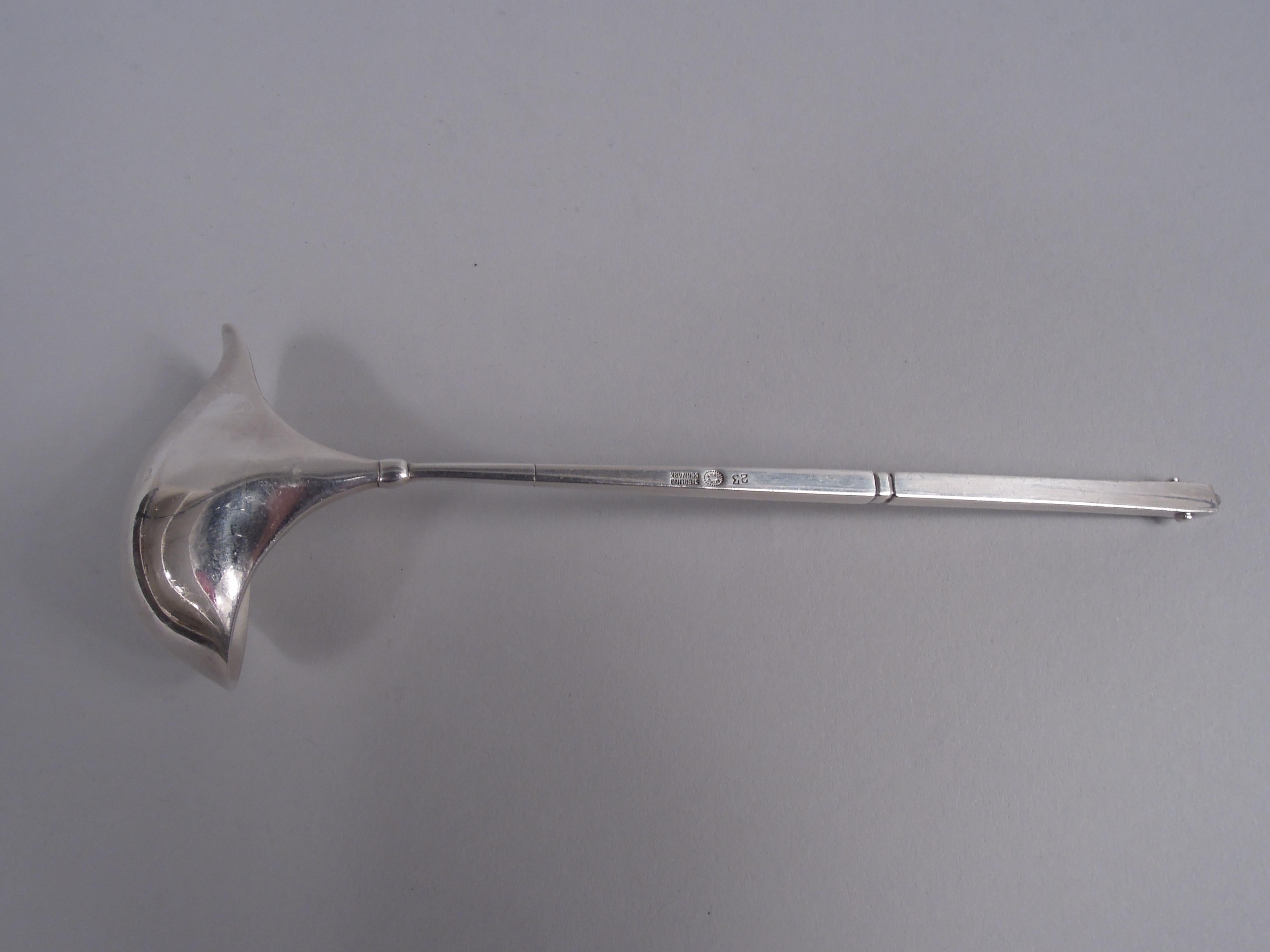 Danish Georg Jensen Sauce Ladle in Rare Ornamental Pattern No. 23 For Sale