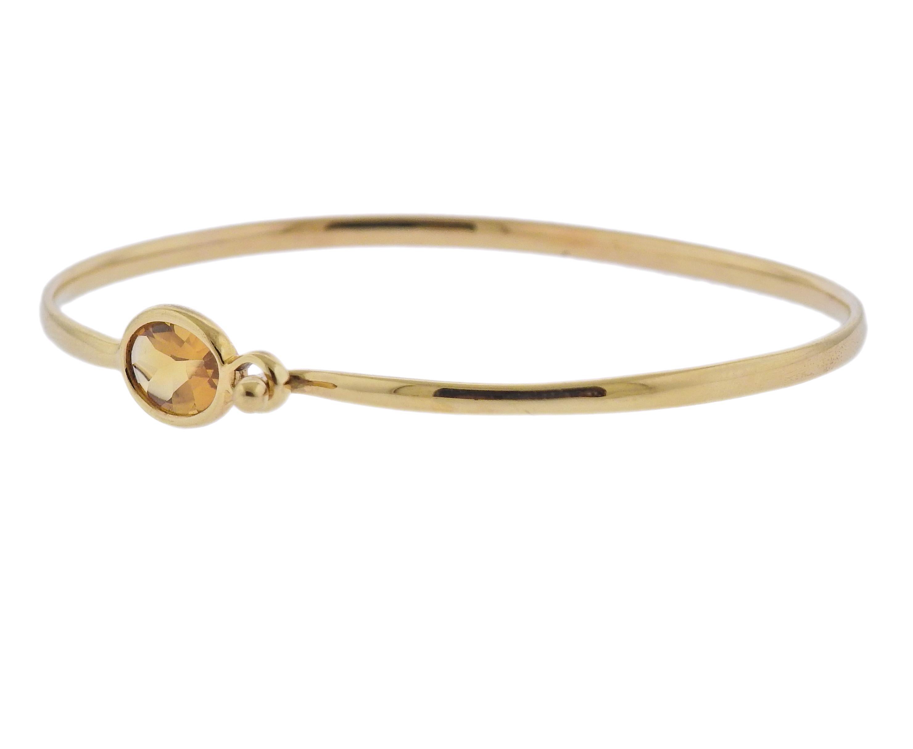 Brand new Georg Jensen 18k gold bracelet from Savannah collection with citrine. Center section measures 8 x 16mm. Available in sizes S and M (will fit respectively approx. 6.5