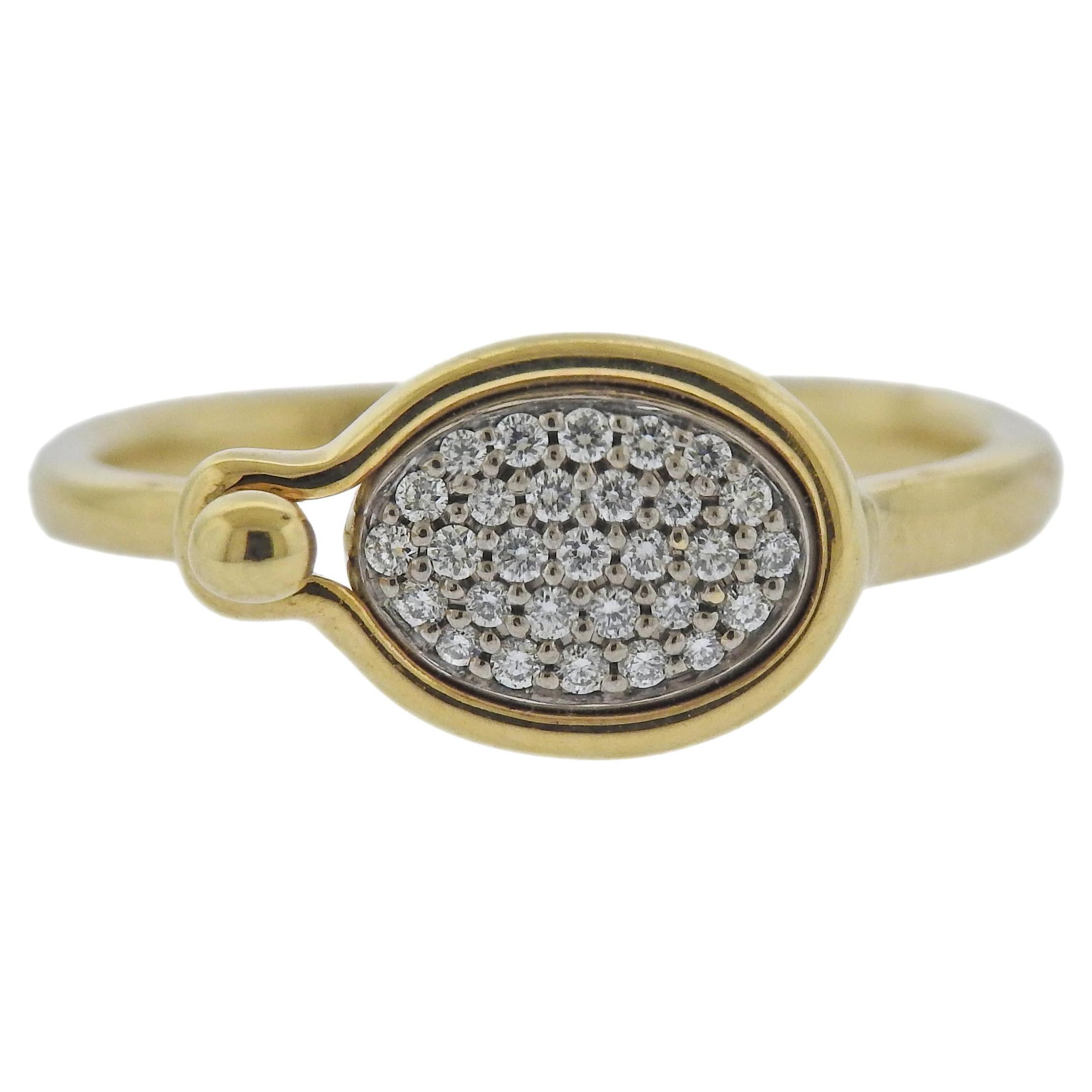 Georg Jensen Savannah Gold Diamond Ring 1506 C For Sale