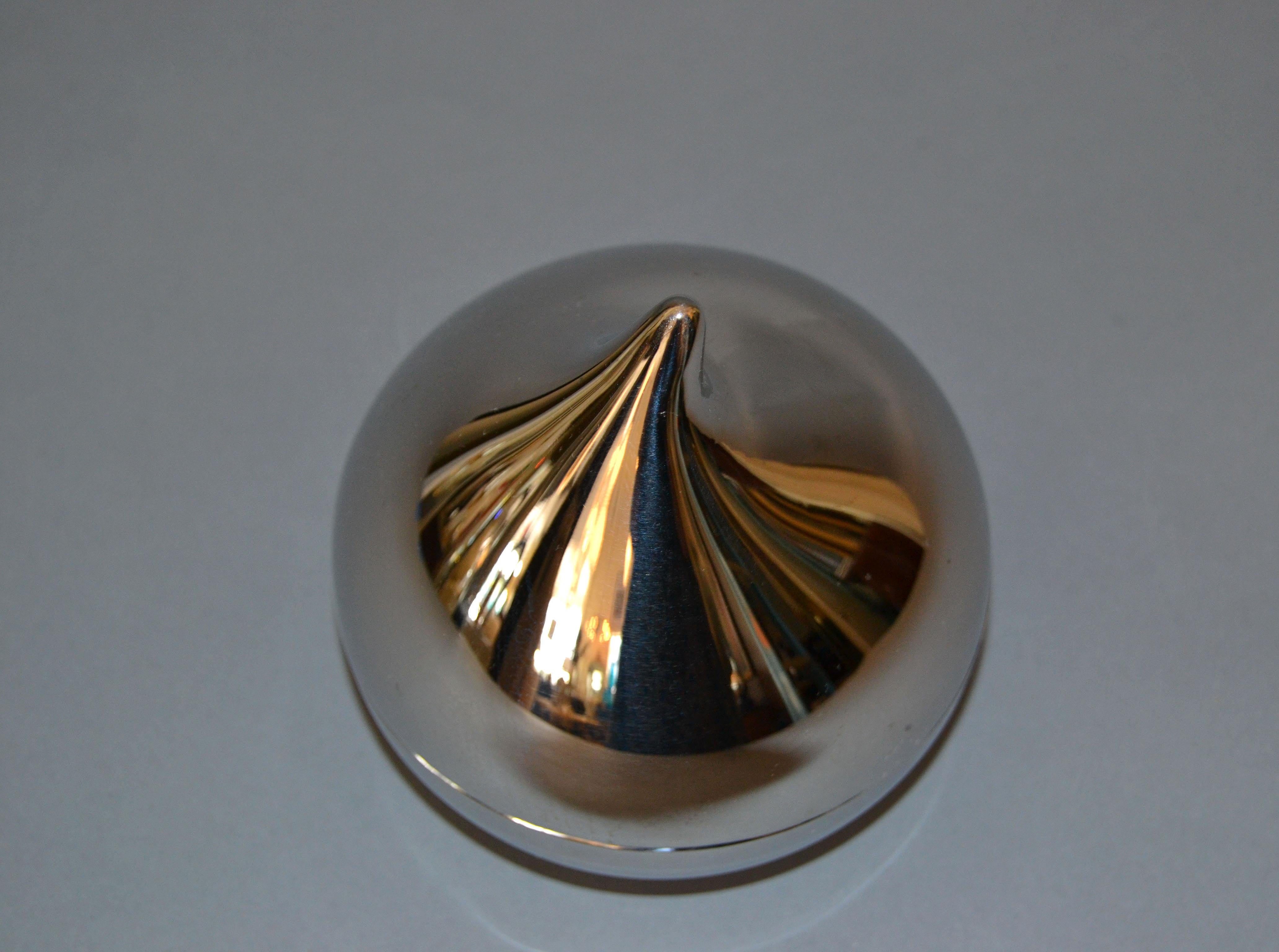 Painted Georg Jensen Scandinavian Modern Silver Metal & Enamel Bonbonniere, Sweet Box