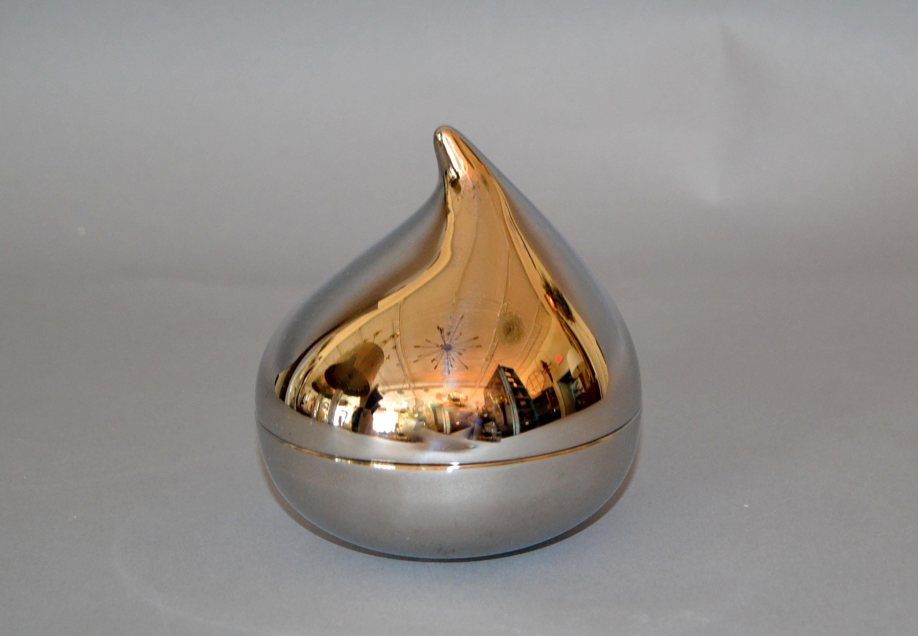 Georg Jensen Scandinavian Modern Silver Metal & Enamel Bonbonniere, Sweet Box In Good Condition In Miami, FL