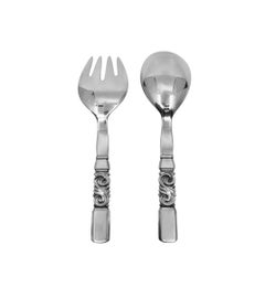 Georg Jensen Scroll Pattern Sterling Silver Serving Set 113 114, 1927