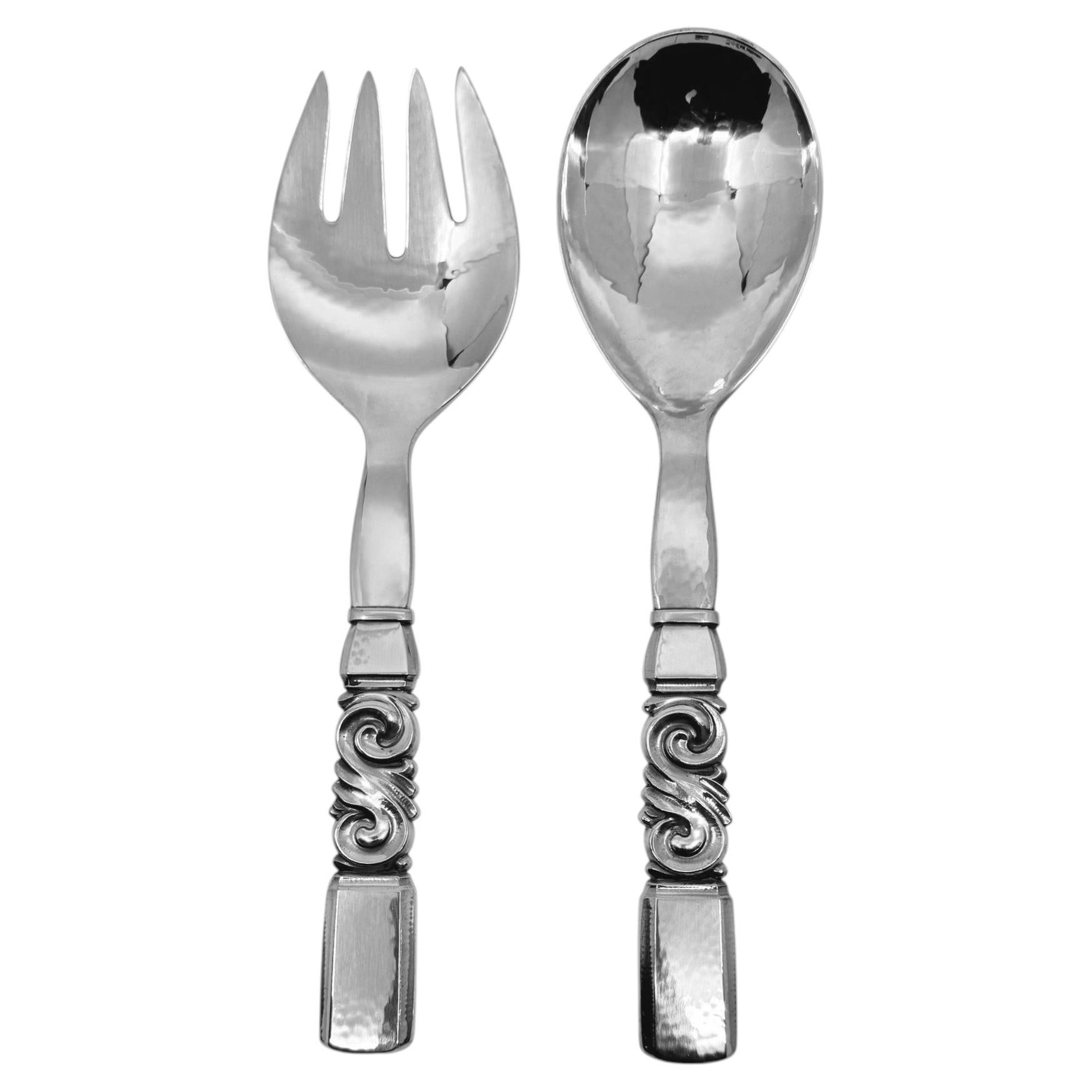 Service en argent sterling Georg Jensen à motif de volutes 113 114, 1927