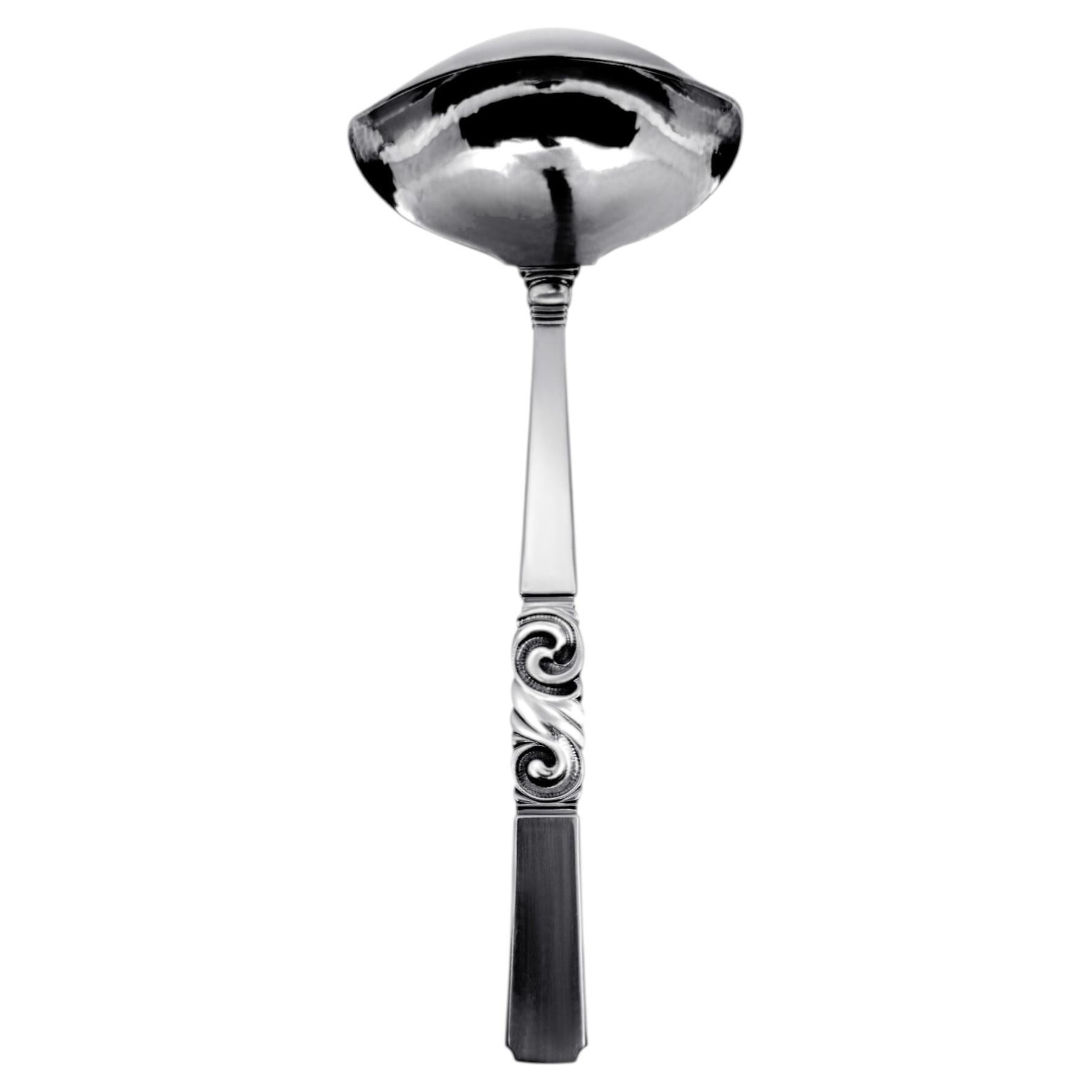 Georg Jensen Scroll Sterling Silver Serving Sauce Ladle 153, 1927 For Sale