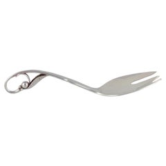 Georg Jensen serving fork with openwork foliage. Sterling silver.