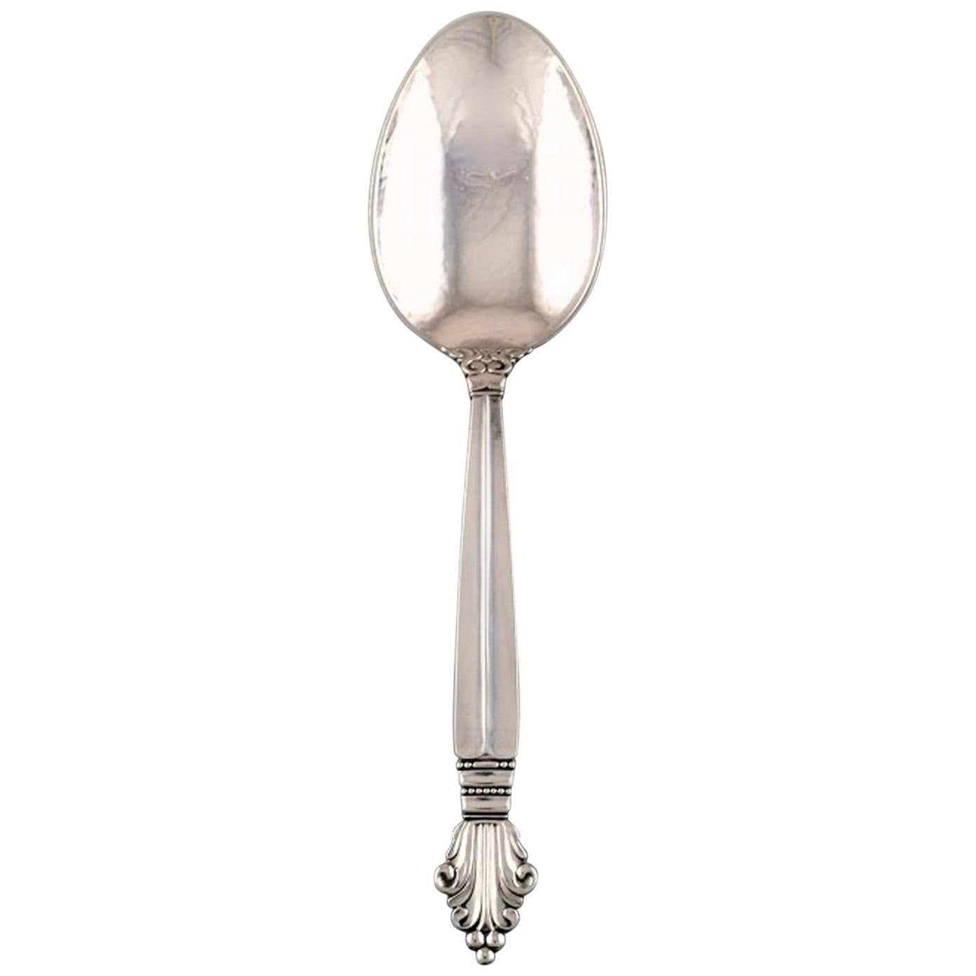 Cuchara para servir Georg Jensen de plata de ley entera, Platería, Acanto