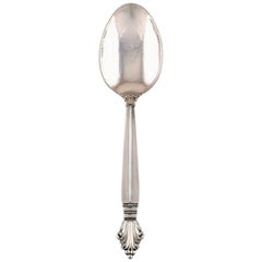 Vintage Georg Jensen Serving Spoon in Full Sterling Silver, Silverware, Acanthus