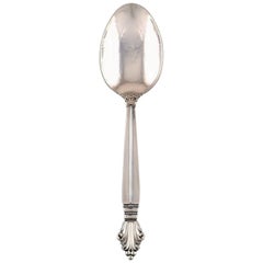 Georg Jensen Serving Spoon in Full Sterling Silver, Silverware, Acanthus