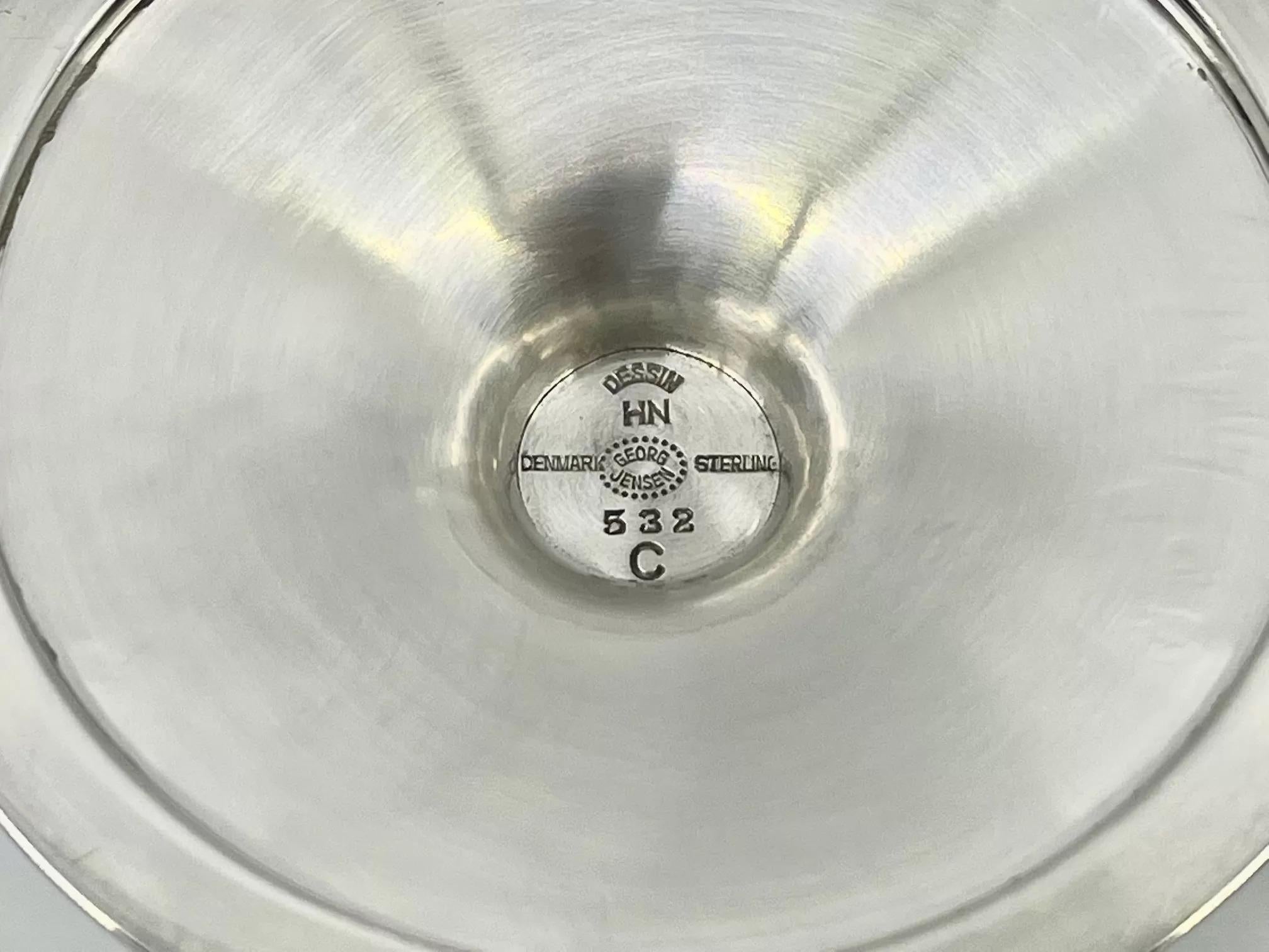 Georg Jensen Juego de 12 copas grandes de plata de ley 532C en Excelente estado para la venta en Hellerup, DK