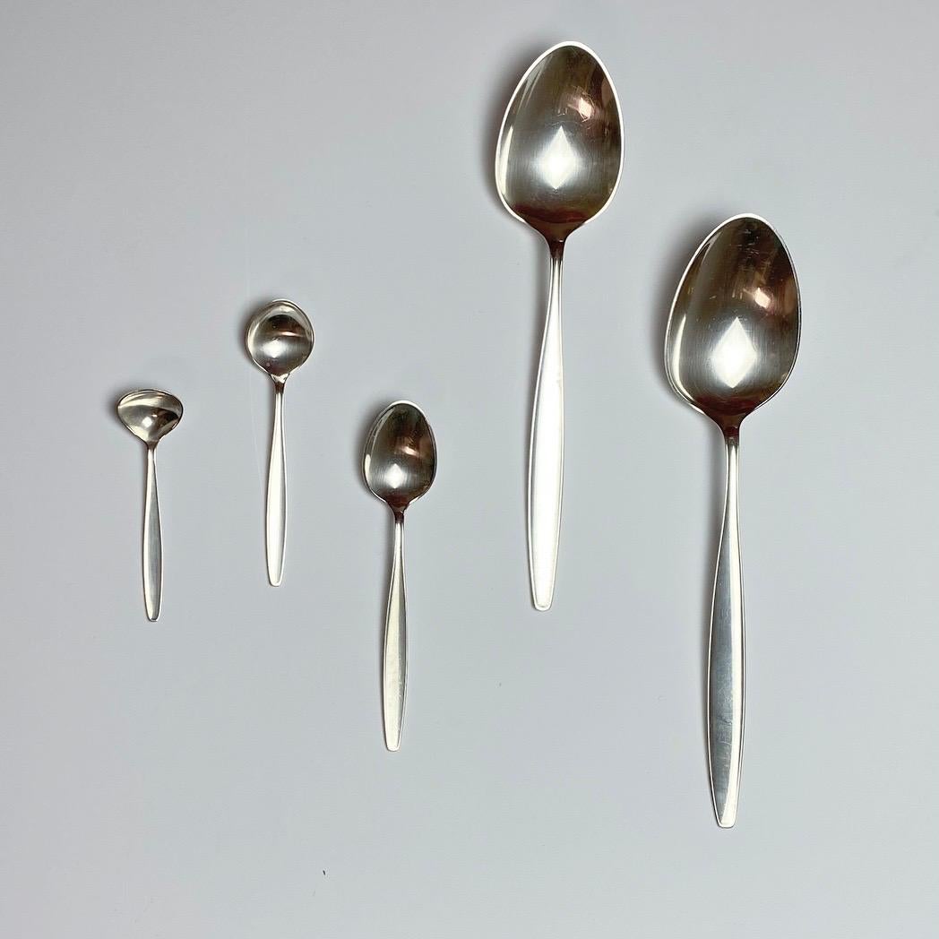 Georg Jensen Set of 58 Pieces Silver Cutlery Cypress, Denmark For Sale 6