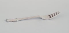 Georg Jensen, set of six Beaded dinner forks in 830 silver.