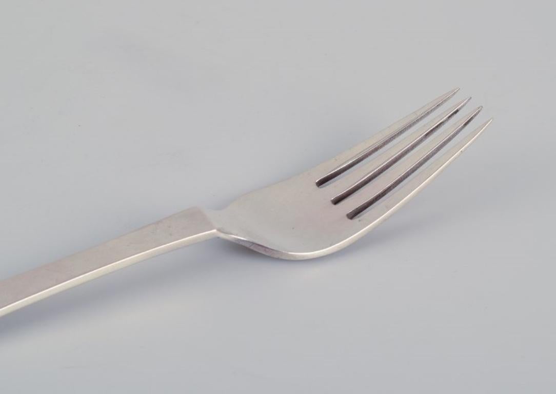 Early 20th Century Georg Jensen, set of six Beaded dinner forks in 830 silver.  For Sale