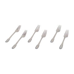 Georg Jensen, ensemble de six fourchettes de table perlées en argent 830