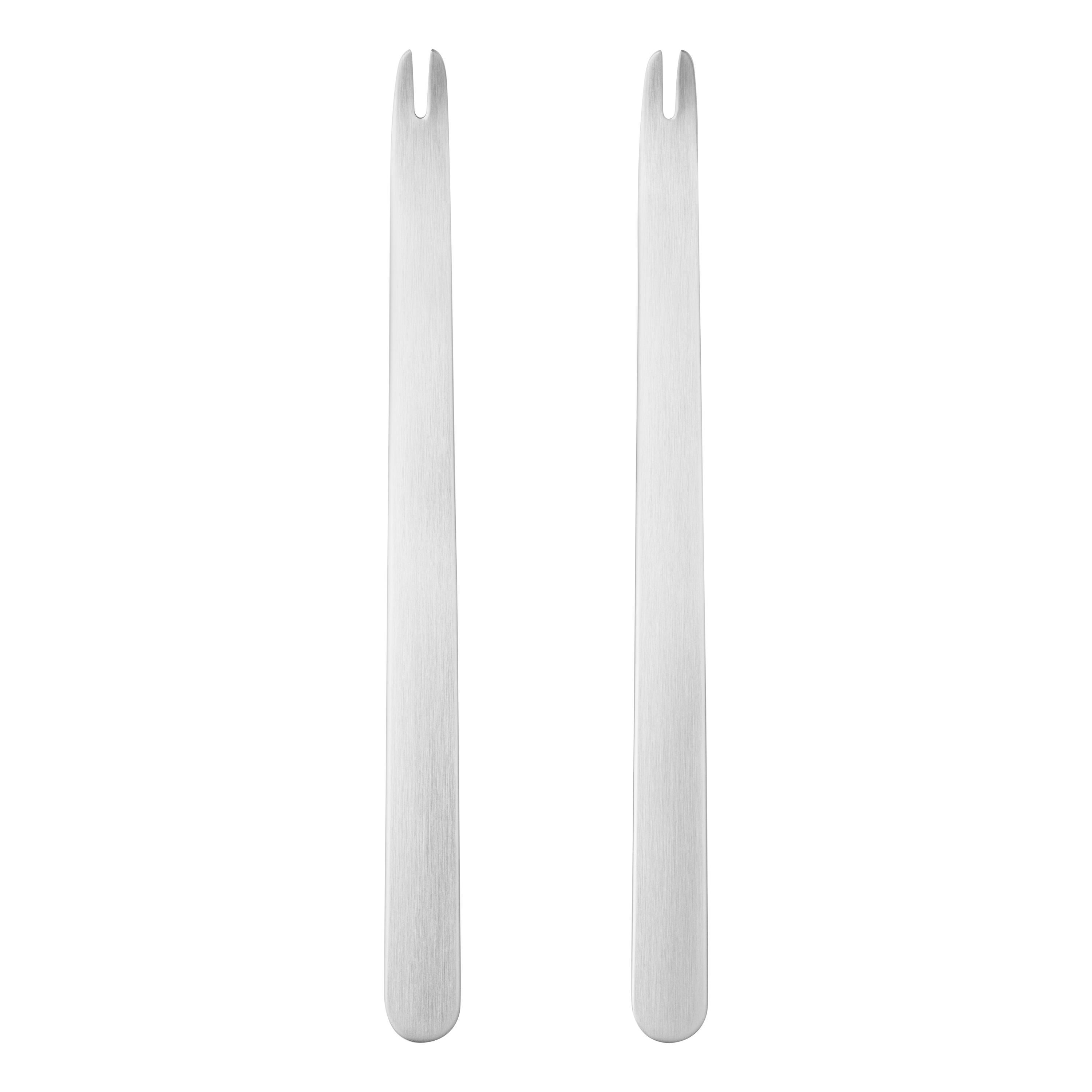 Georg Jensen Shellfish Fork 2-Piece Set in Stainless Steel by Louise Campbell For Sale