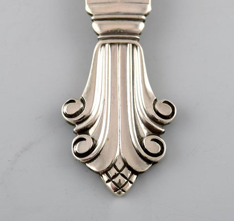 Art Deco Georg Jensen Silver Acanthus Silverware, Dinner Spoon/Soup Spoon, 2 Pieces For Sale