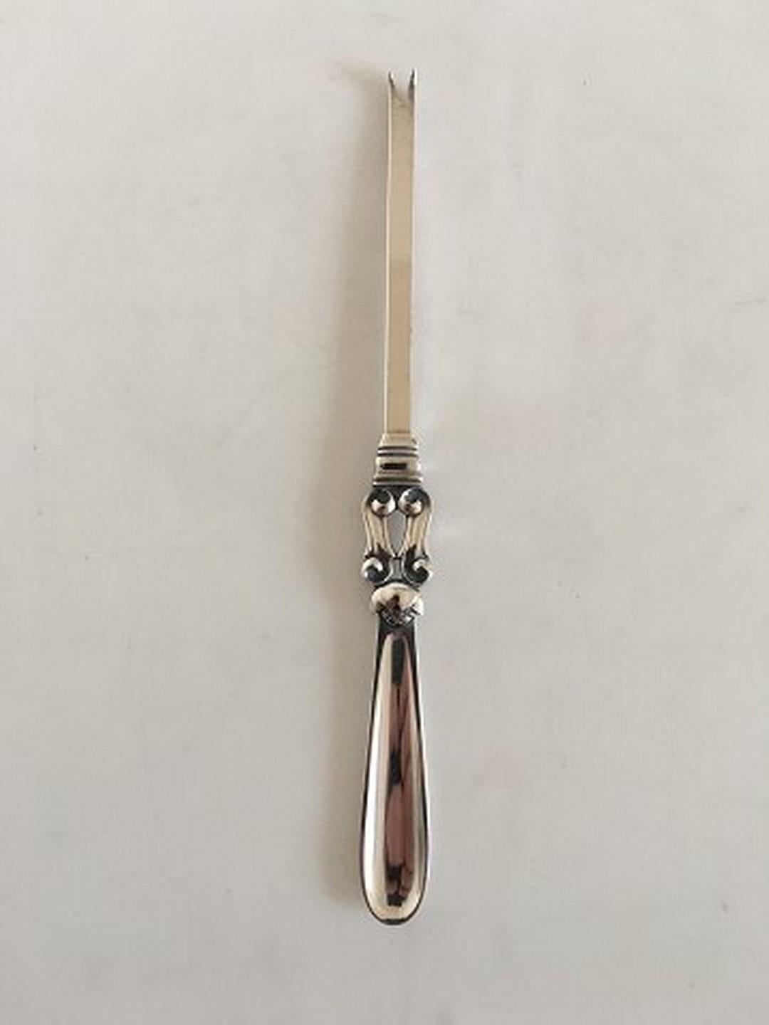 Art Nouveau Georg Jensen Silver Acorn Lobster Fork No 065 For Sale