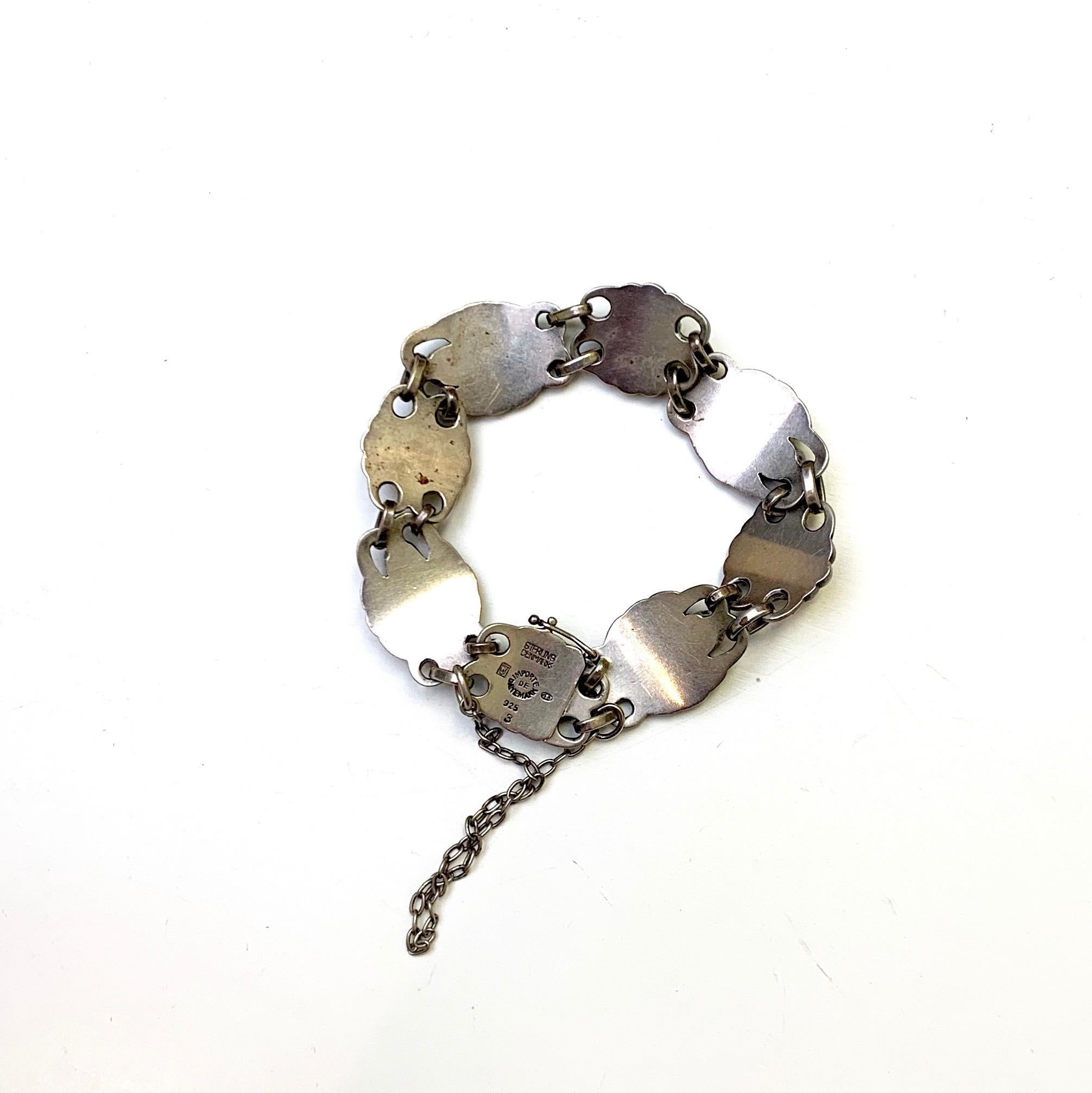 Art Nouveau Georg Jensen Silver and Amber Bracelet #3