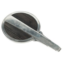 Georg Jensen Handspiegel aus Silber und Ebenholz von Harald Nielsen, Dänemark, um 1930