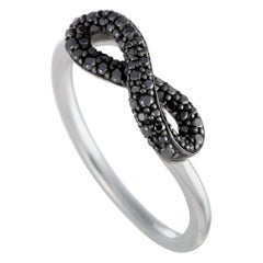 Georg Jensen Silver Black Diamond Pave Infinity Ring