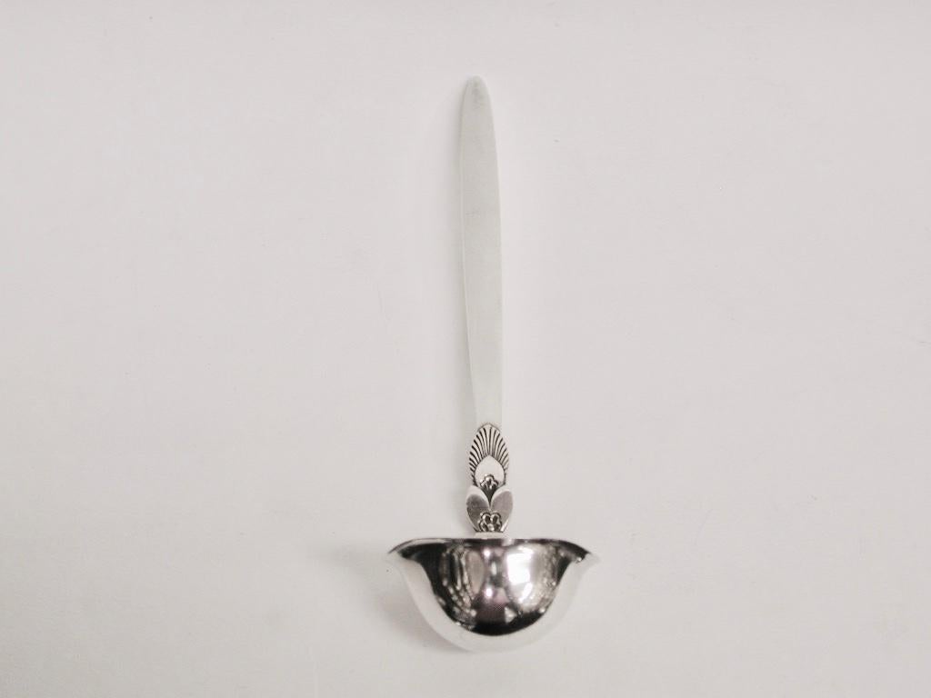 Georg Jensen Silver Cactus Pattern Cream Ladle, London, Dated 1933 For Sale 2