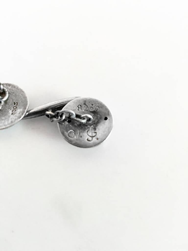 Georg Jensen Silver Cuff Links No 4. From 1904-1908. Measures 1.7 cm / 0 43/64 in. diameter. Weighs 6 g / 0.20 oz.