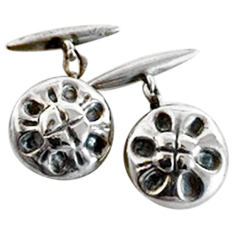 Georg Jensen Silver Cufflinks No 4 For Sale