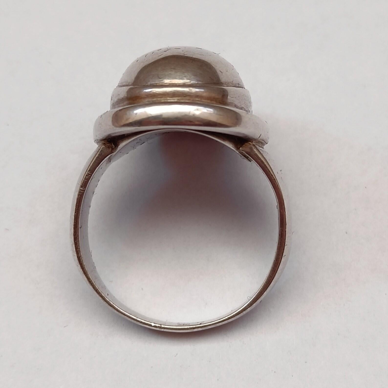 Art Deco Georg Jensen Silver Dome Ring, Model 46A