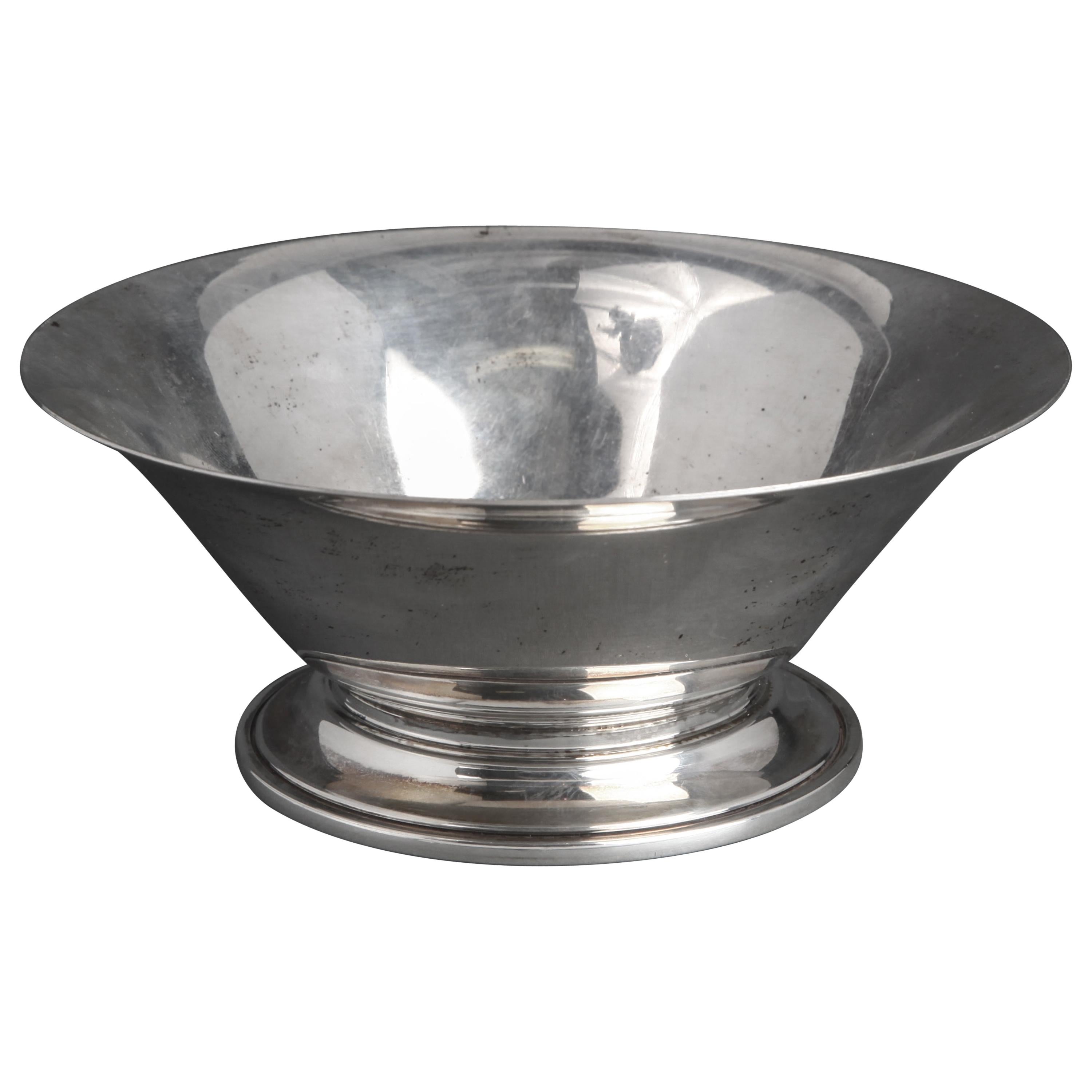 Georg Jensen Silver Footed Bowl with Flared Rim