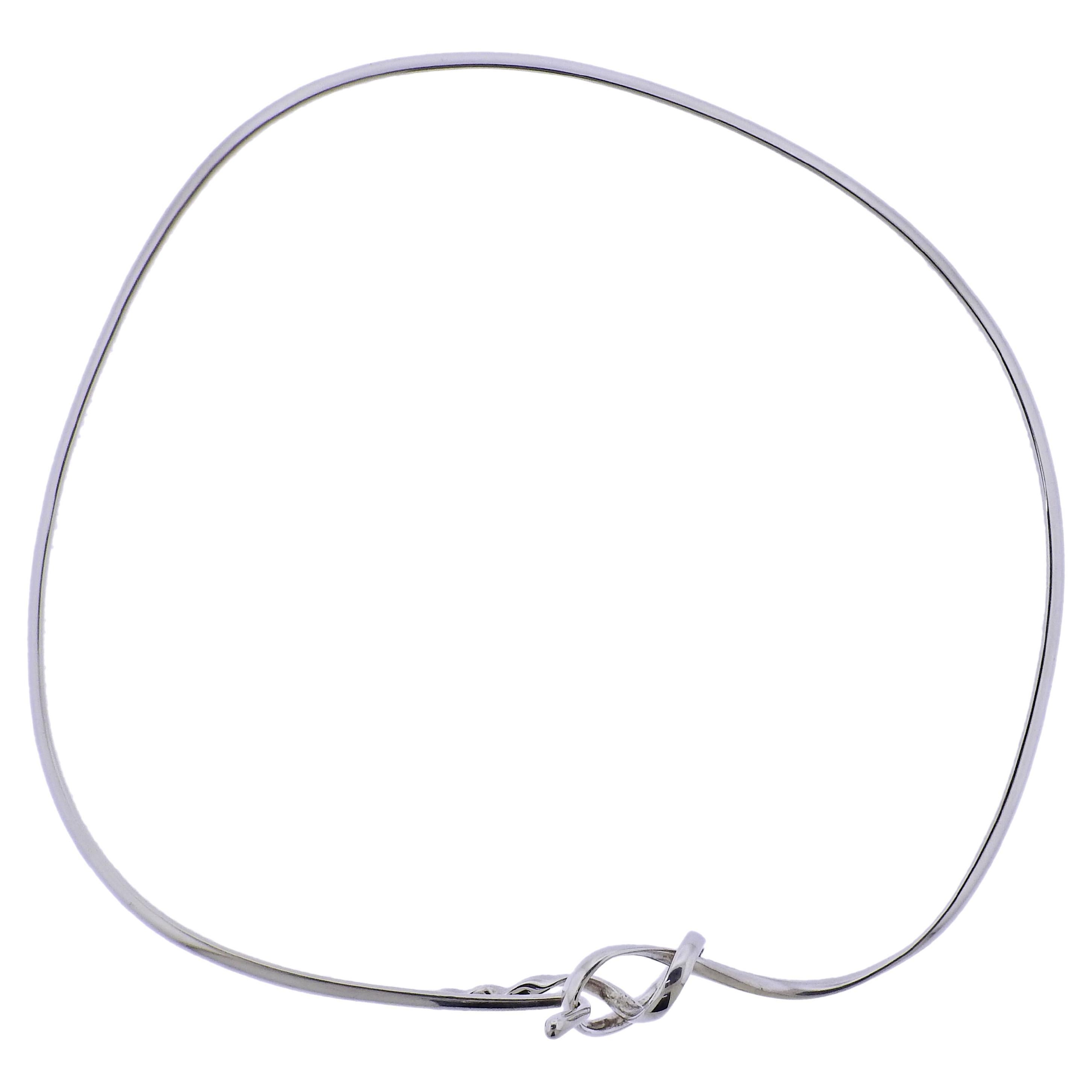 Georg Jensen Silver Forget Me Knot Torun Necklace 241 at 1stDibs