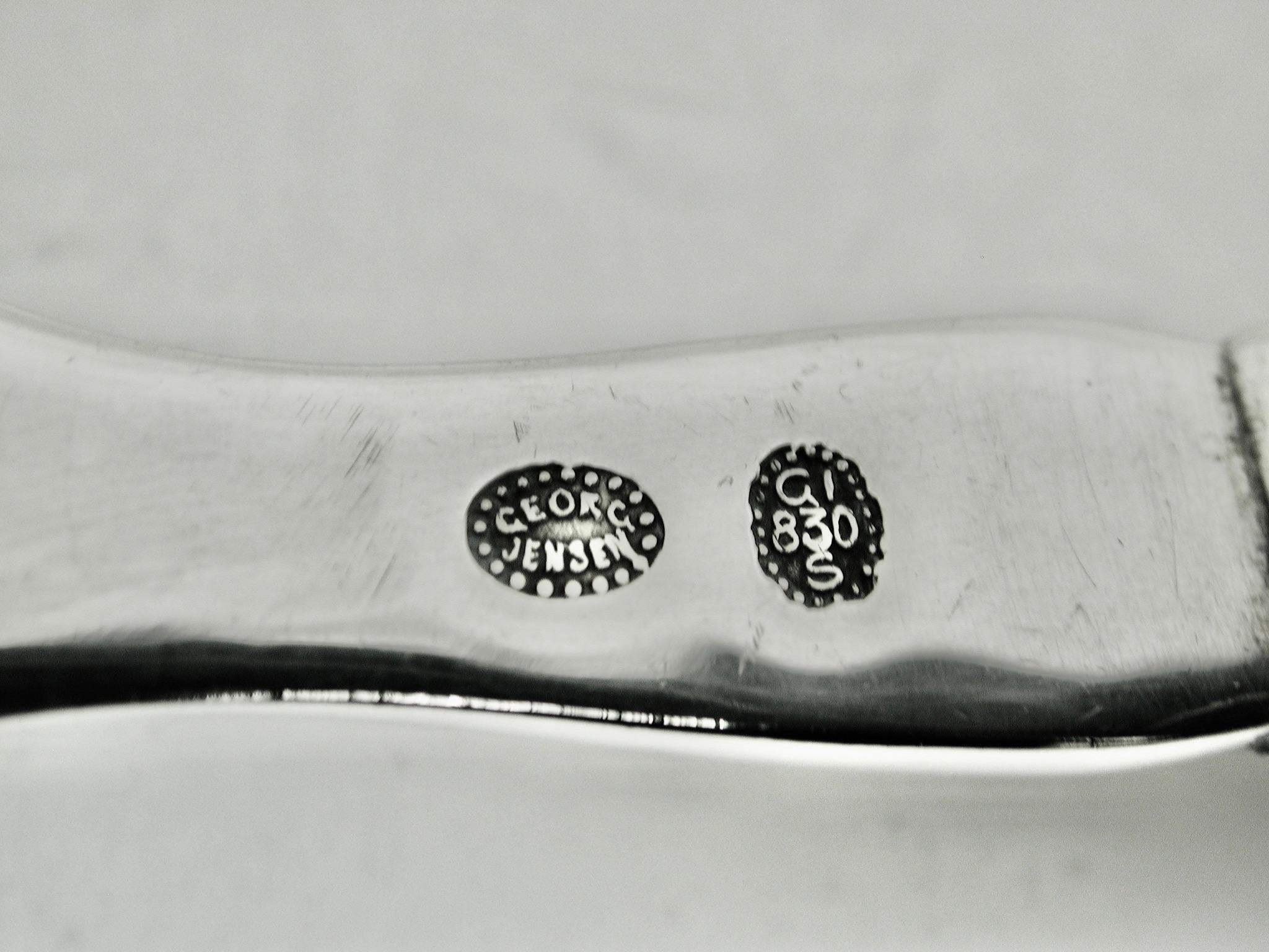 Early 20th Century Georg Jensen Silver Hand Pierced Fruit Spoon Dated circa 1915, Pattern No 38 For Sale