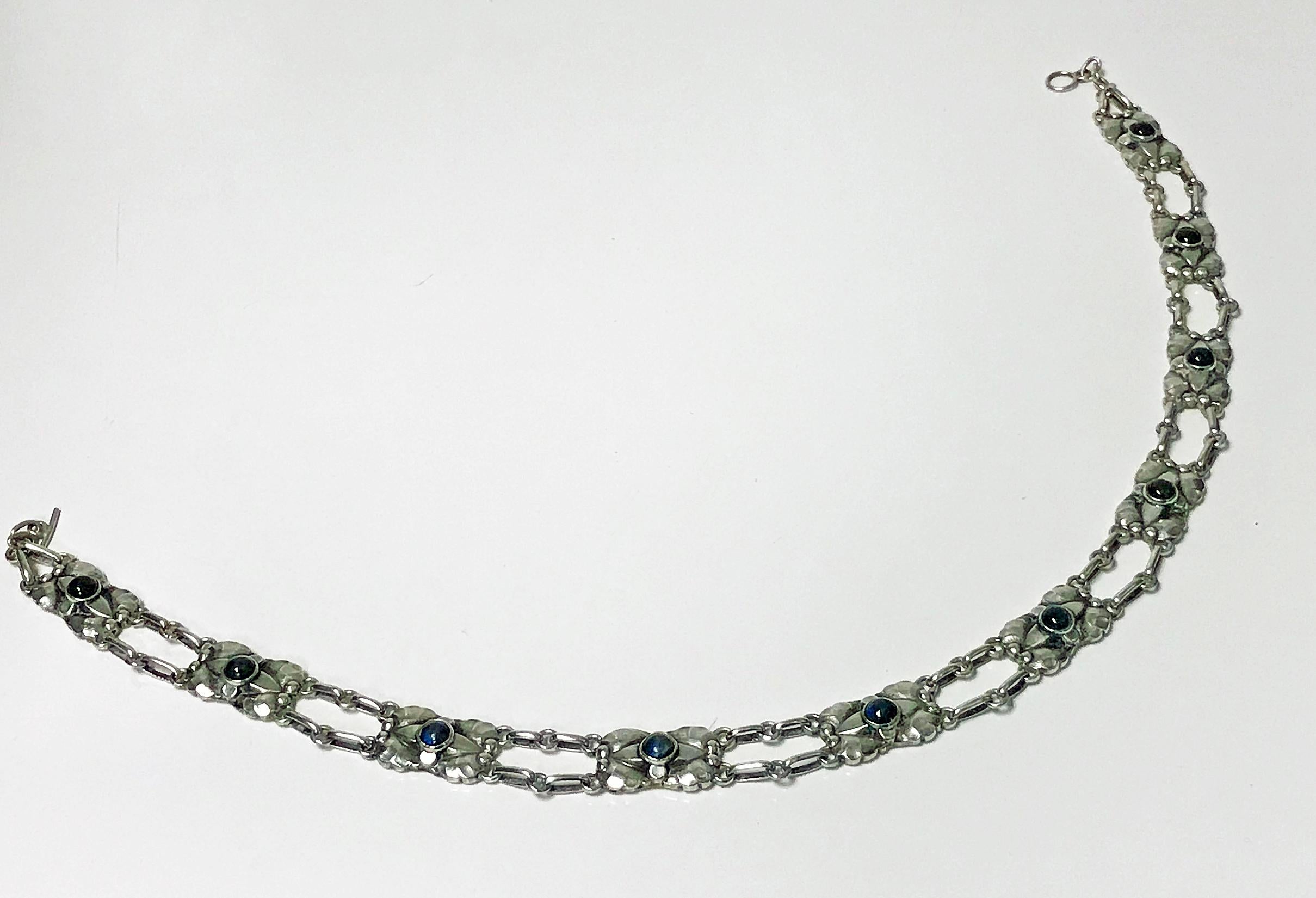 Women's Georg Jensen Silver Labradorite Necklace circa 1915-1930 No 2