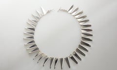 Georg Jensen Silver Modernist Necklace Designed by Arno Malinowski # 132