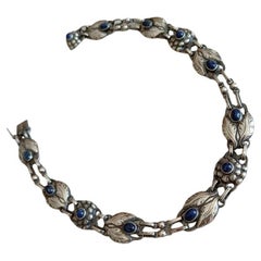 Silber-Halskette Modell 1 von Georg Jensen mit Cabochon-Lapislazuli-Schliff
