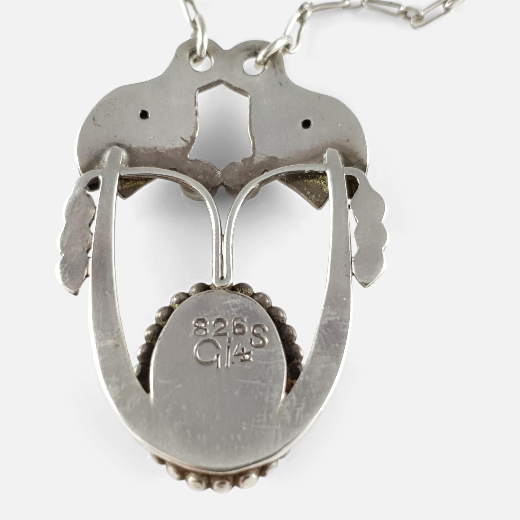 Georg Jensen Ciondolo in argento con opale e labradorite #4 In condizioni buone in vendita a Glasgow, GB