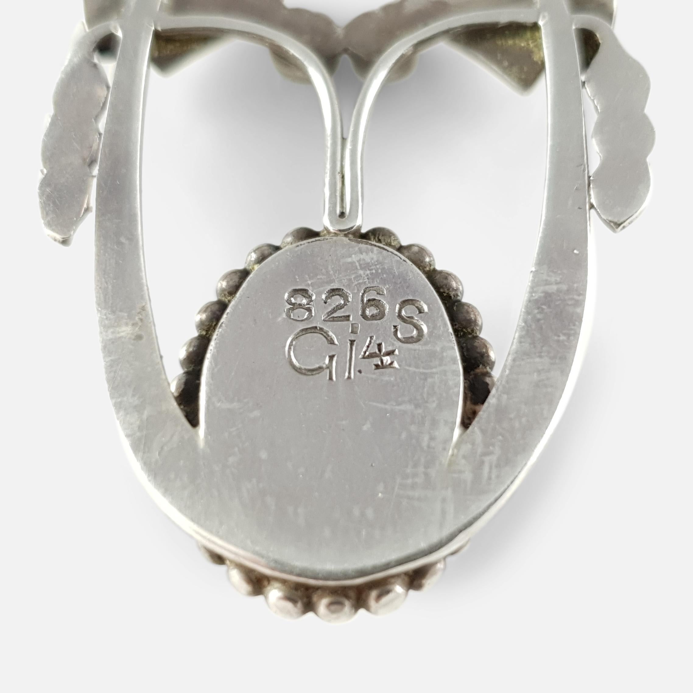 Donna Georg Jensen Ciondolo in argento con opale e labradorite #4 in vendita