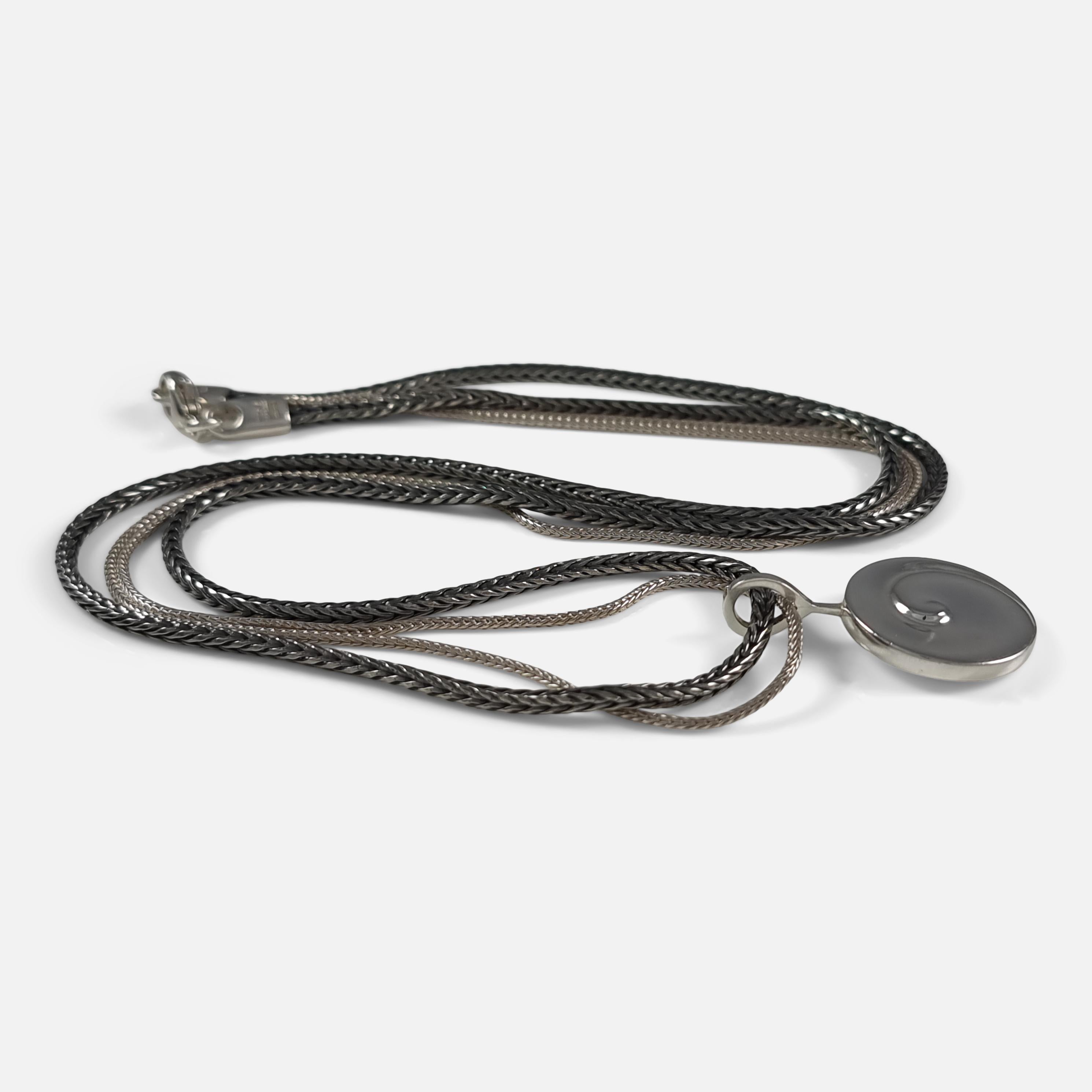 Georg Jensen Silver Pendant Necklace #207, Vivianna Torun For Sale 1