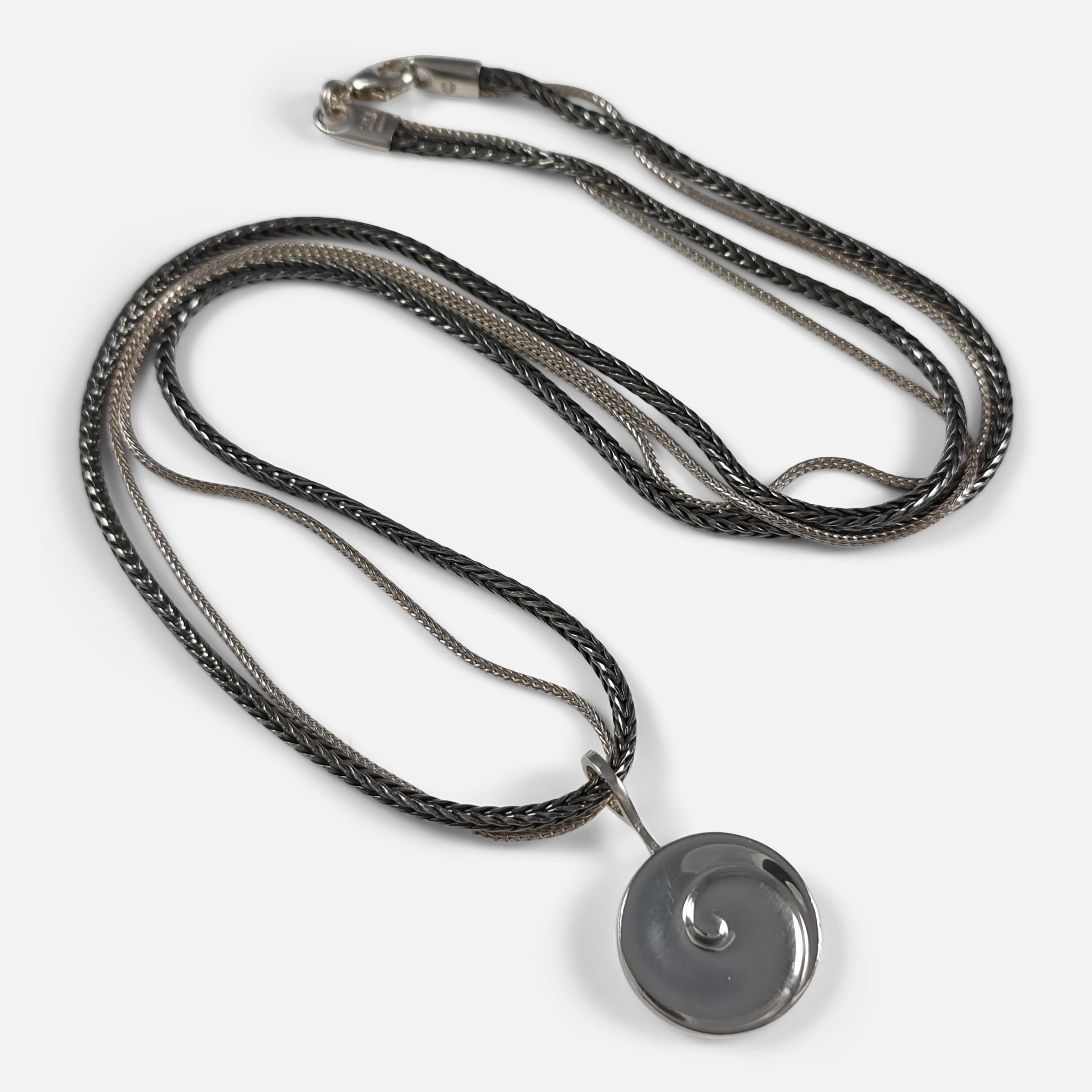 Georg Jensen Silver Pendant Necklace #207, Vivianna Torun For Sale 2