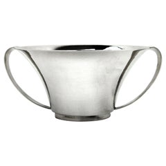 Georg Jensen Silver Porringer / Two Handles Bowl Denmark, circa 1945-1977