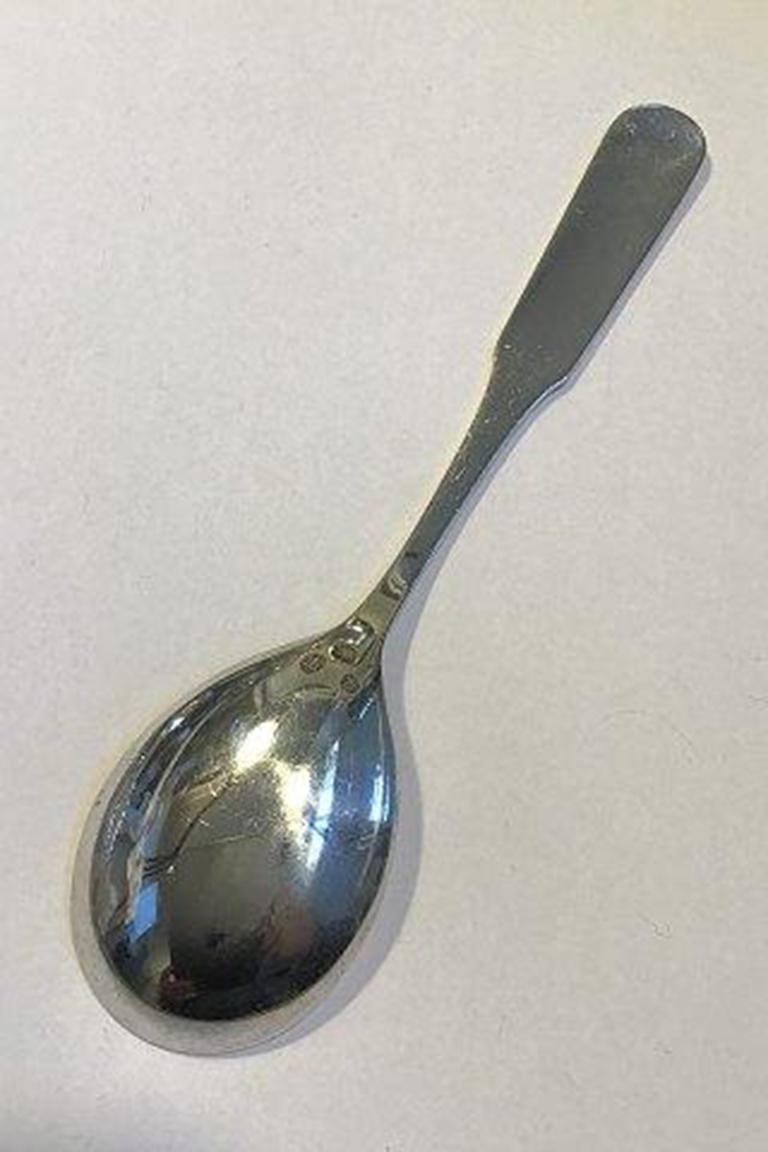Jensen Silver Rope Compote Spoon No 161 For Sale at 1stDibs