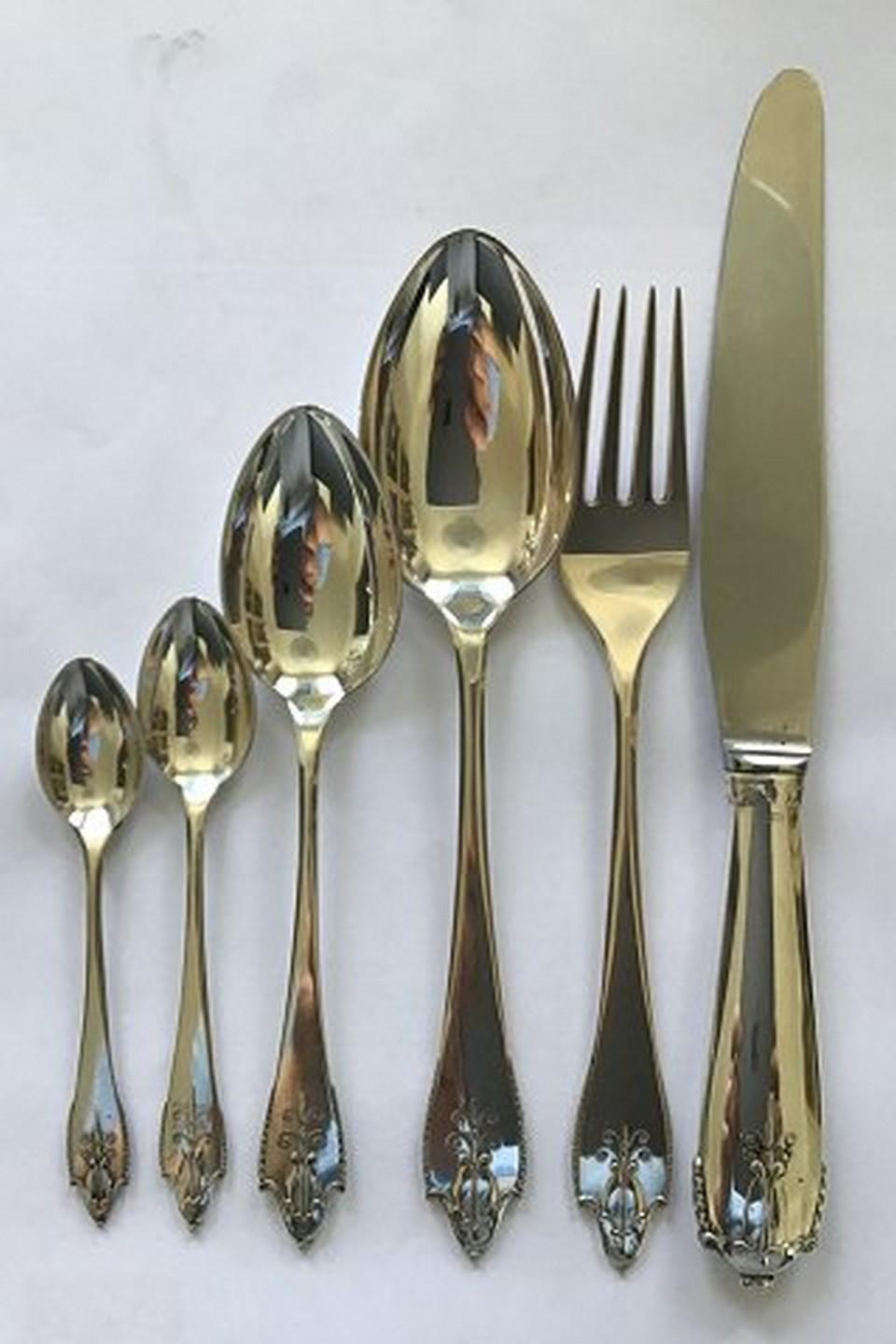 Georg Jensen Silver/Sterling Silver Akkeleje Set for 12 People, 72 Pieces In Good Condition For Sale In Copenhagen, DK