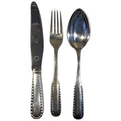 Georg Jensen Silver/Sterling Silver Rope Vintage Luncheon Set 12 People '36 Pcs'