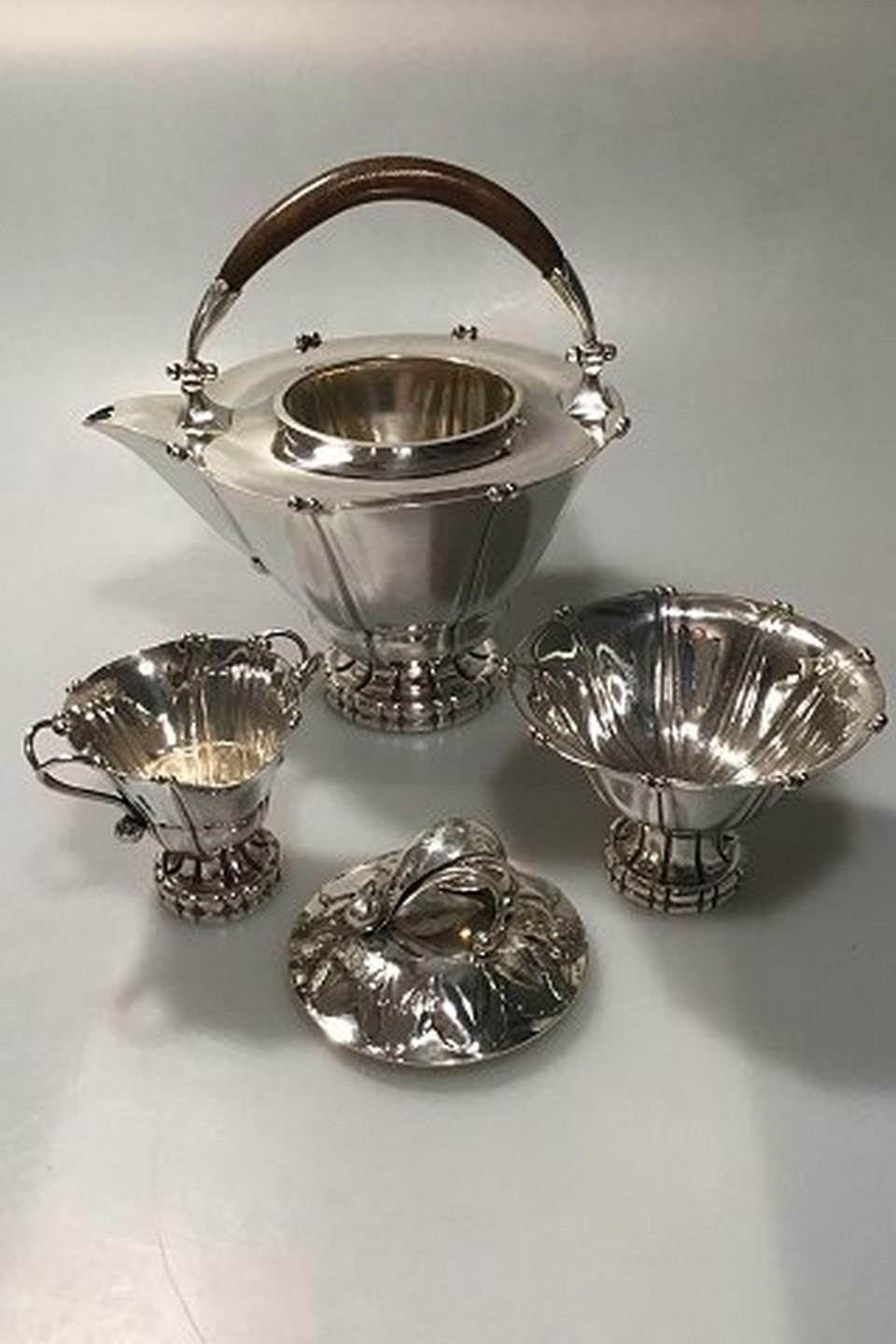 Art Nouveau Georg Jensen Silver/Sterling Silver Tea Set No. 4 Creamer No. 4, '1915-1927'[ For Sale