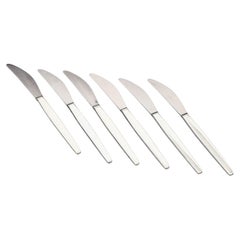 Georg Jensen. Six 'Cypress' lunch knives in sterling silver and stainless steel.