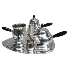 Georg Jensen Servicio de té y café de seis piezas de plata de ley Dinamarca 1915