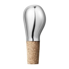 Georg Jensen Sky Wine Stopper in Stainless Steel & Cork by Aurélien Barbry