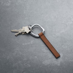 Georg Jensen Square Key Ring in Stainless Steel & Leather by Helle Damkjaer