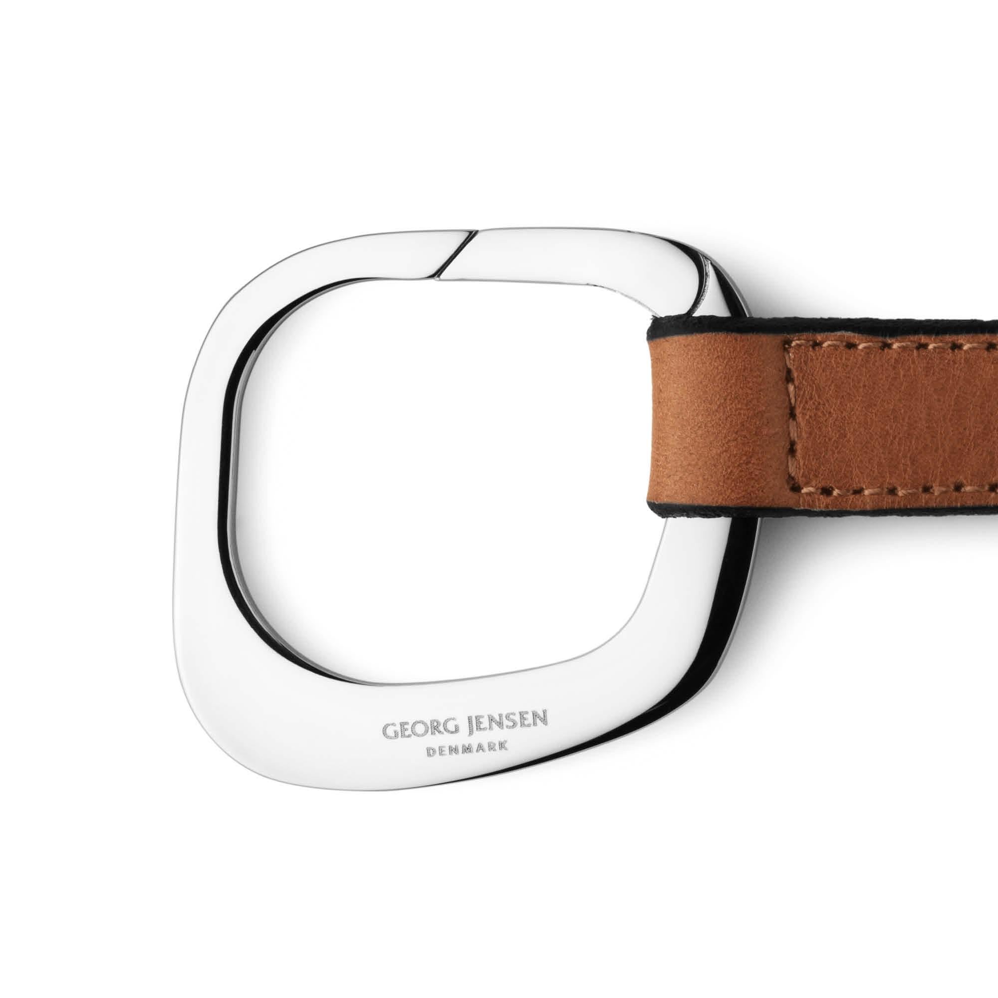 Moderne Porte-clés carré Georg Jensen en acier inoxydable & Cuir par Helle Damkjaer