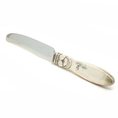Georg Jensen Steel and Sterling Silver Set of 10 Butter Knife