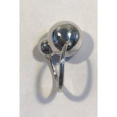 Georg Jensen Steling Silver Ring with 18 Ct Gold No 509, Cave Jacqueline Rabun