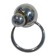 Georg Jensen Steling Silver Ring with 18 Ct Gold No 509, Cave Jacqueline Rabun